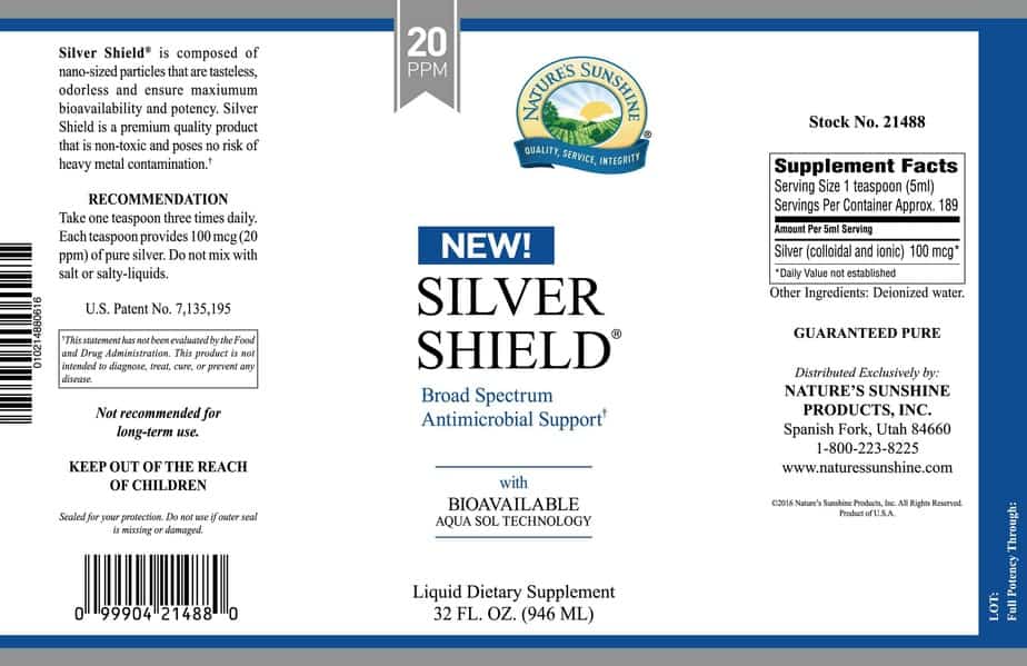 Silver Shield Aqua Sol Technology (Colloidal Silver) - 20 ppm - 32 oz.