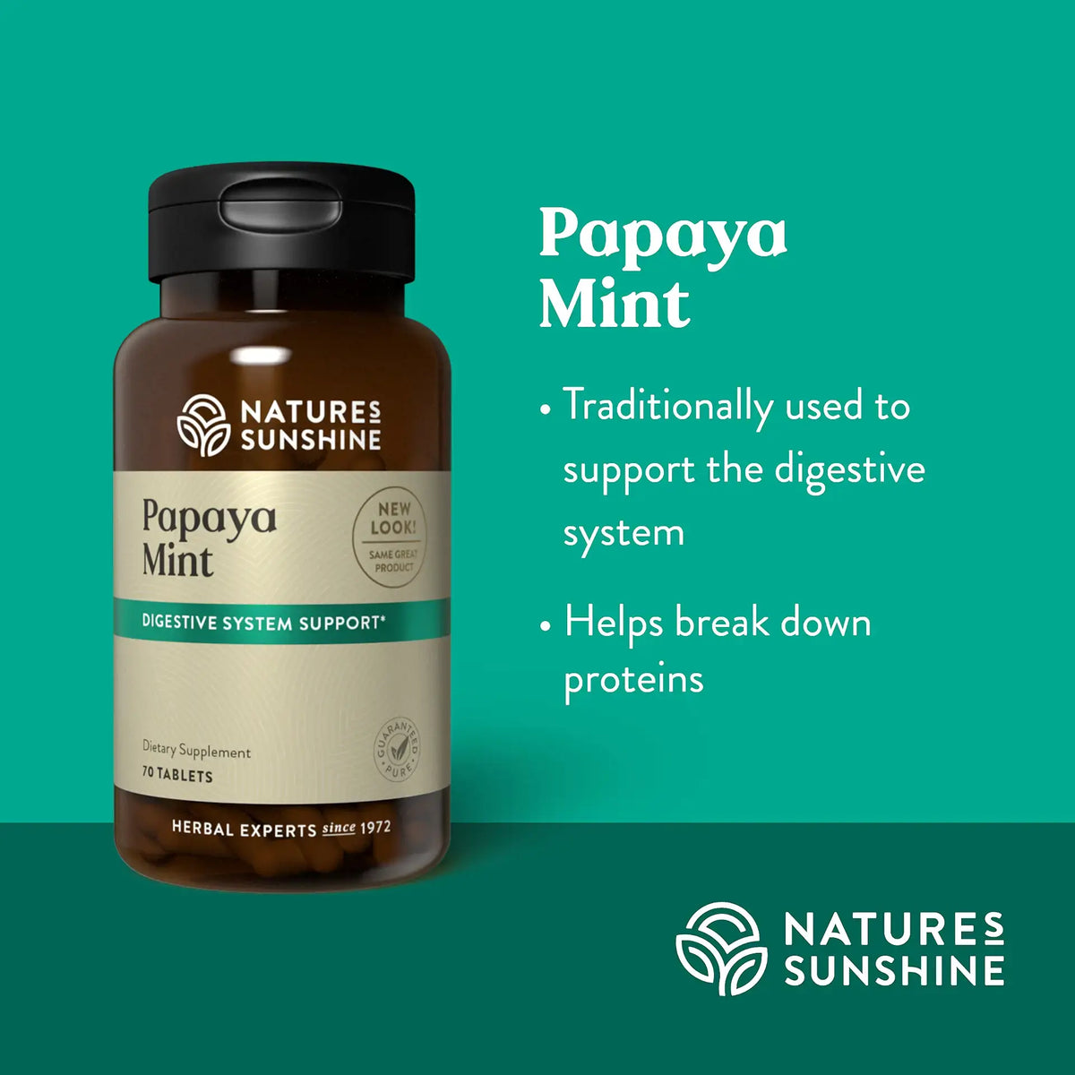 Papaya Mint (70 Chewable Tablets) – Nature's Sunshine