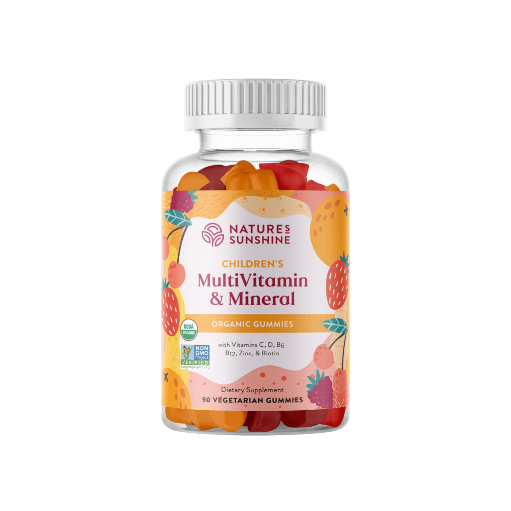 Children's multivitamin gummies bottle by Nature's Sunshine for daily nutrition