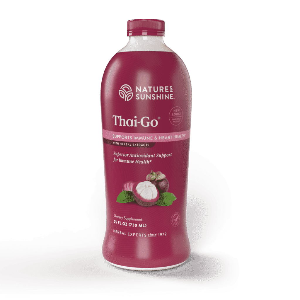 Thai-Go antioxidant supplement bottle – Nature’s Sunshine superfruit blend