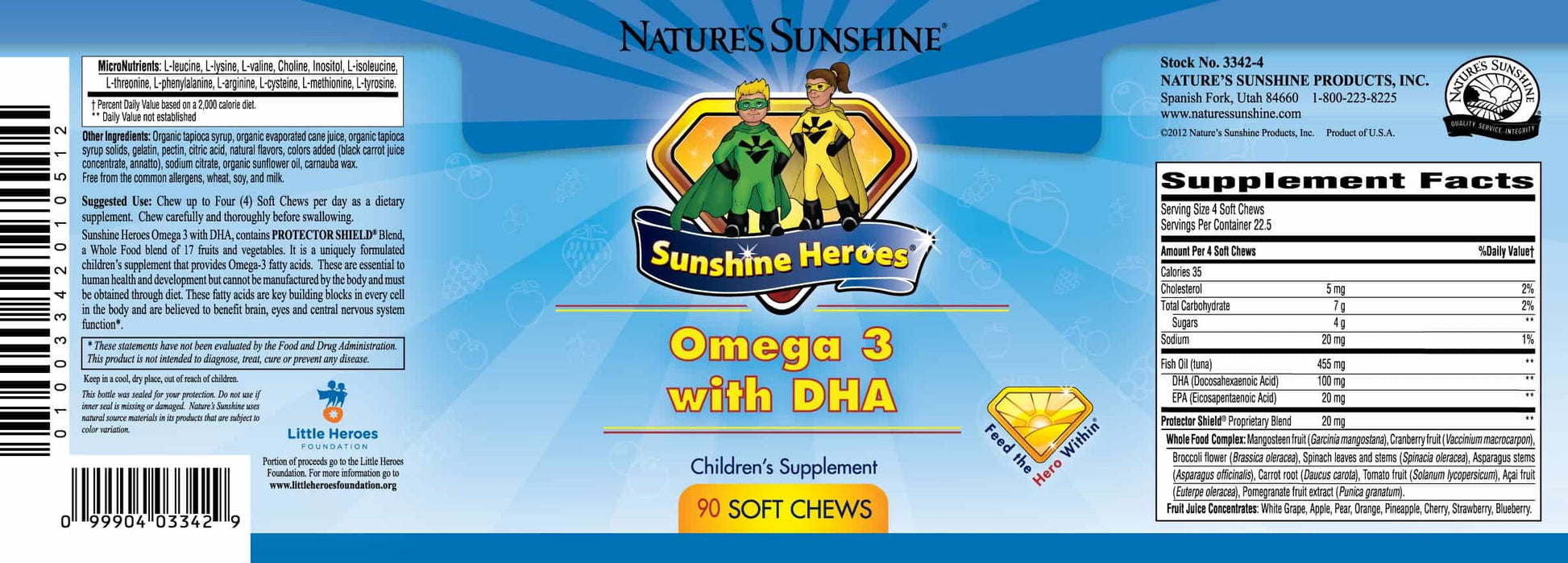 Sunshine Heroes Omega 3 With DHA