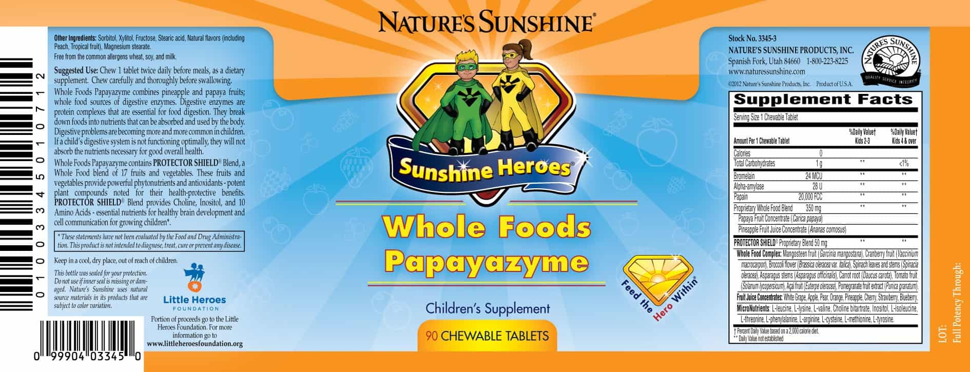 Sunshine Heroes Whole Foods-Papayazyme