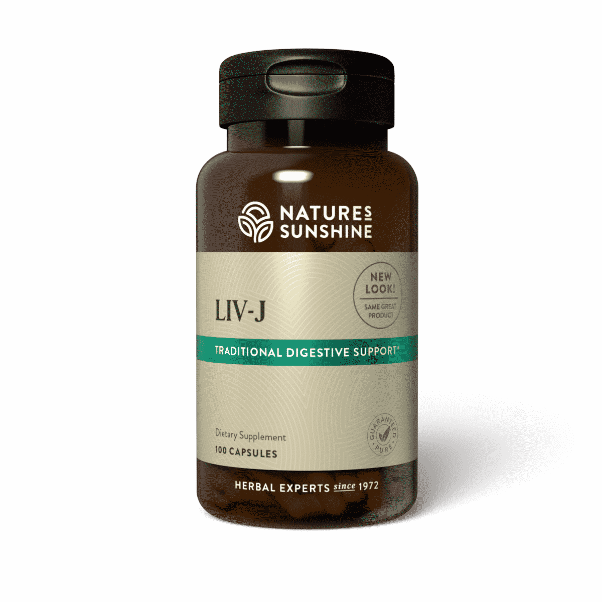 LIV-J liver support supplement bottle by Nature’s Sunshine with detox and herbal cleansing benefits.