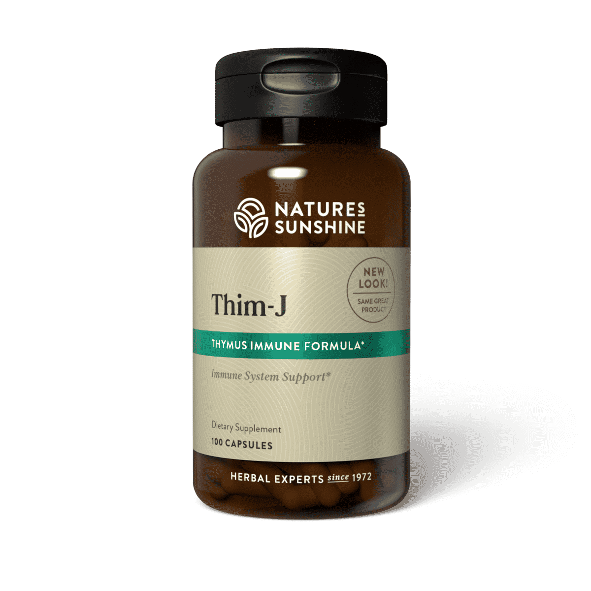 Thymus gland support supplement with echinacea and mullein for immune health and natural wellness.