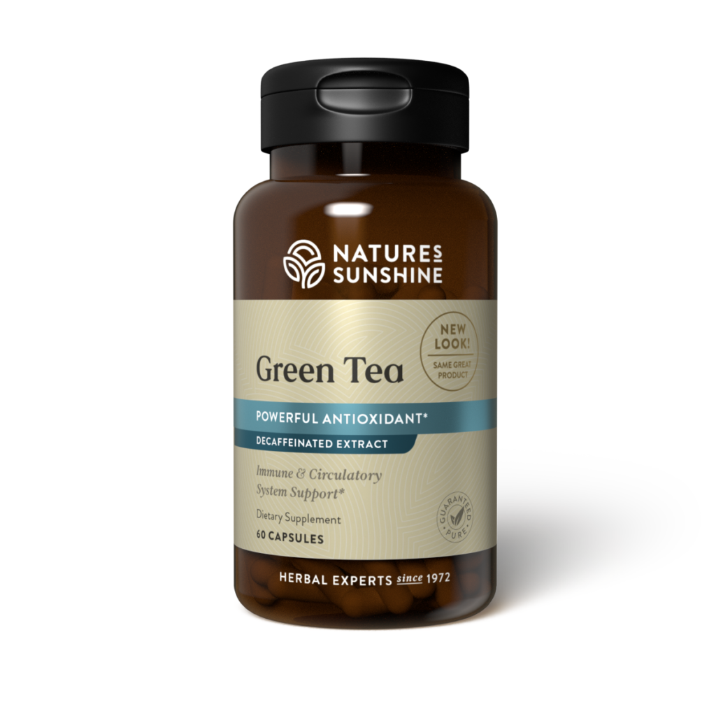 Green tea extract supplement with antioxidants, catechins, and EGCG