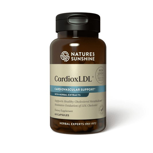 Nature’s Sunshine CardioXLdL cholesterol support supplement bottle