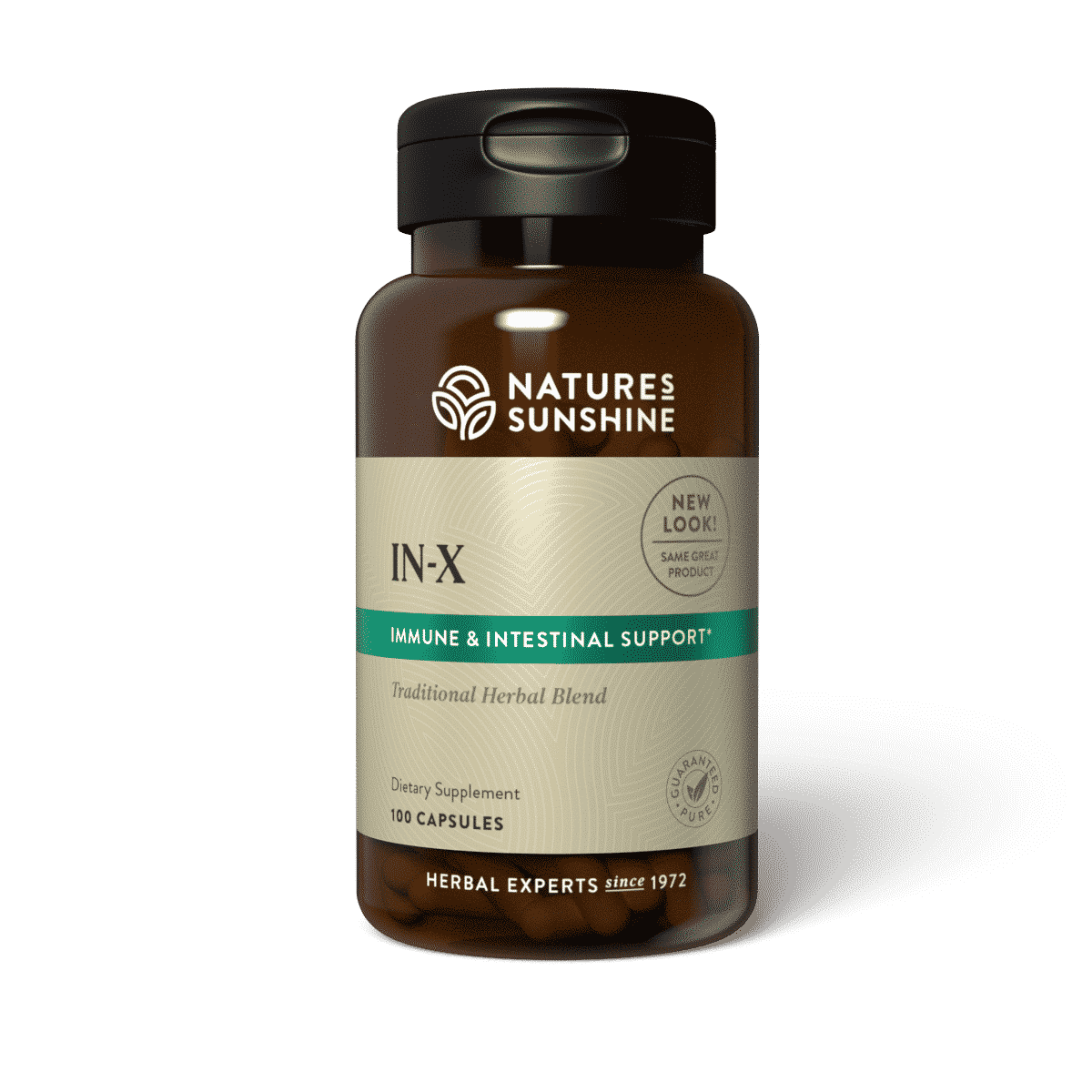 Intestinal cleanse supplement with 12 herbs for detox and immune support to promote internal balance and digestive wellness.