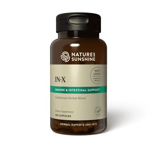 Intestinal cleanse supplement with 12 herbs for detox and immune support to promote internal balance and digestive wellness.
