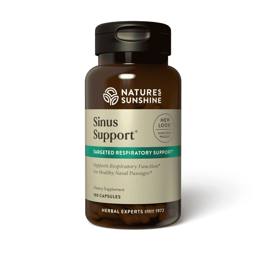 Sinus support supplement with horseradish and burdock for nasal health.