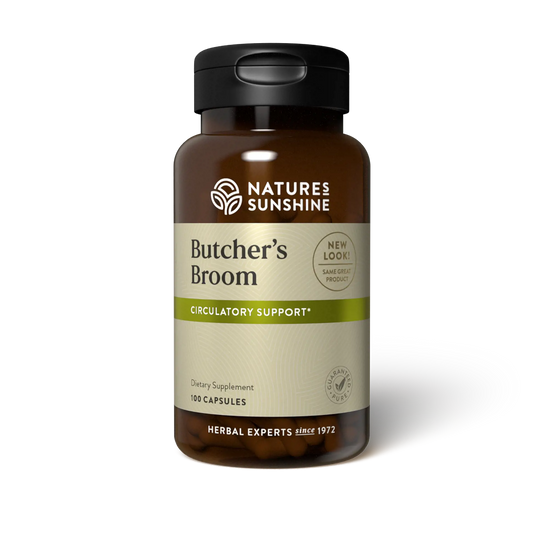 Butcher’s broom supplement for circulation and vein support