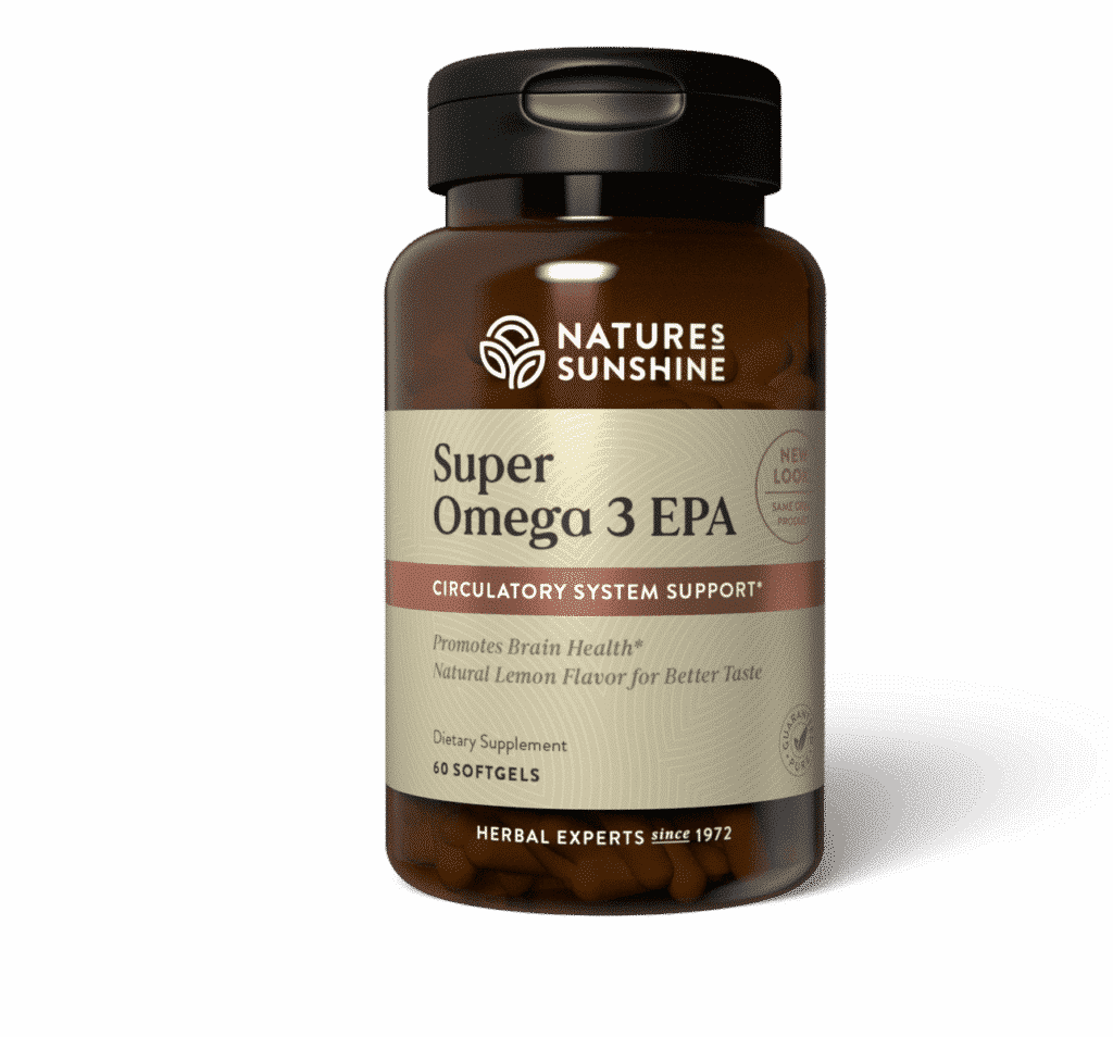 Nature’s Sunshine Super Omega-3 EPA omega-3 fish oil supplement bottle