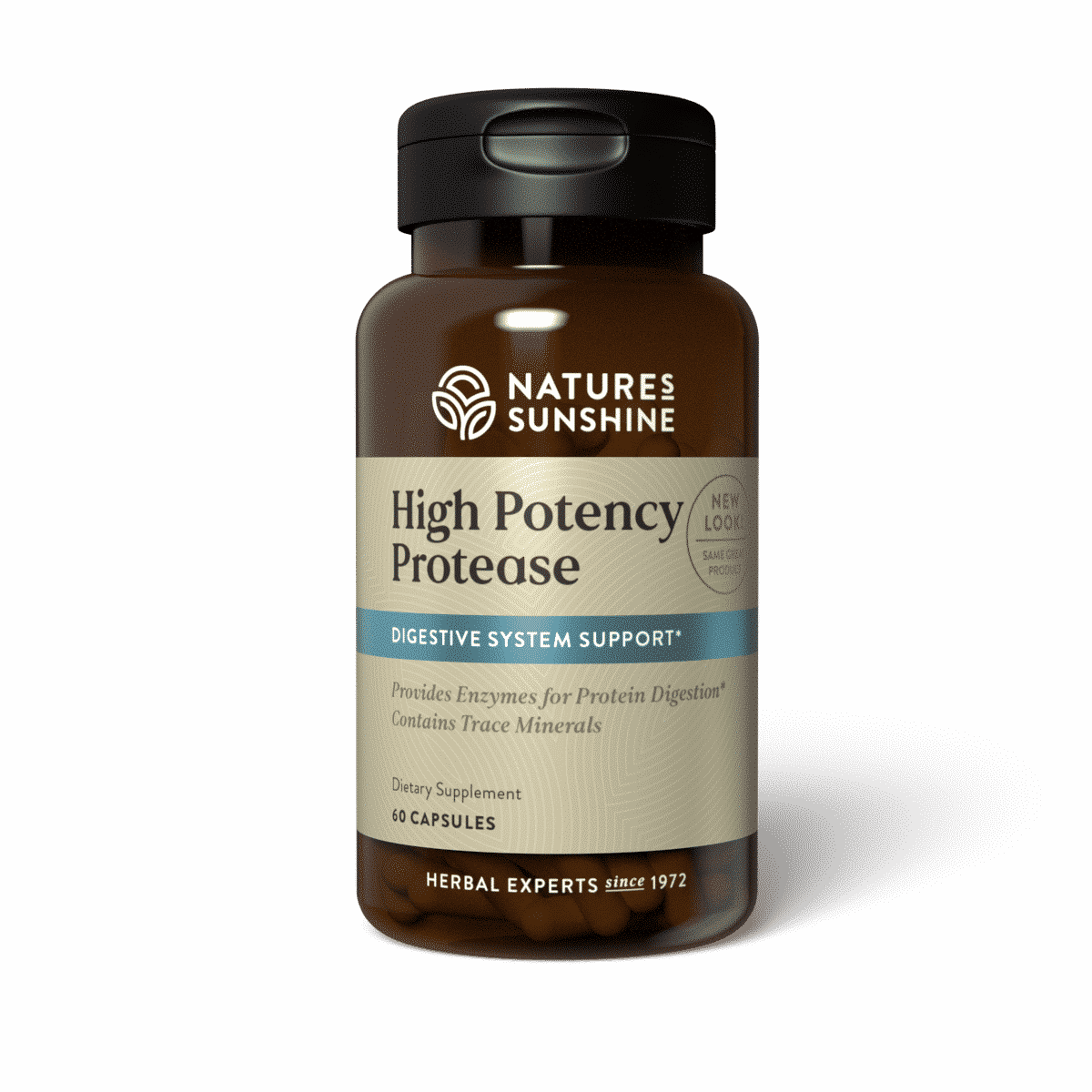 High Potency Protease Enzymes bottle with protein-rich foods, symbolizing advanced protein digestion, enzyme activity, and immune support.