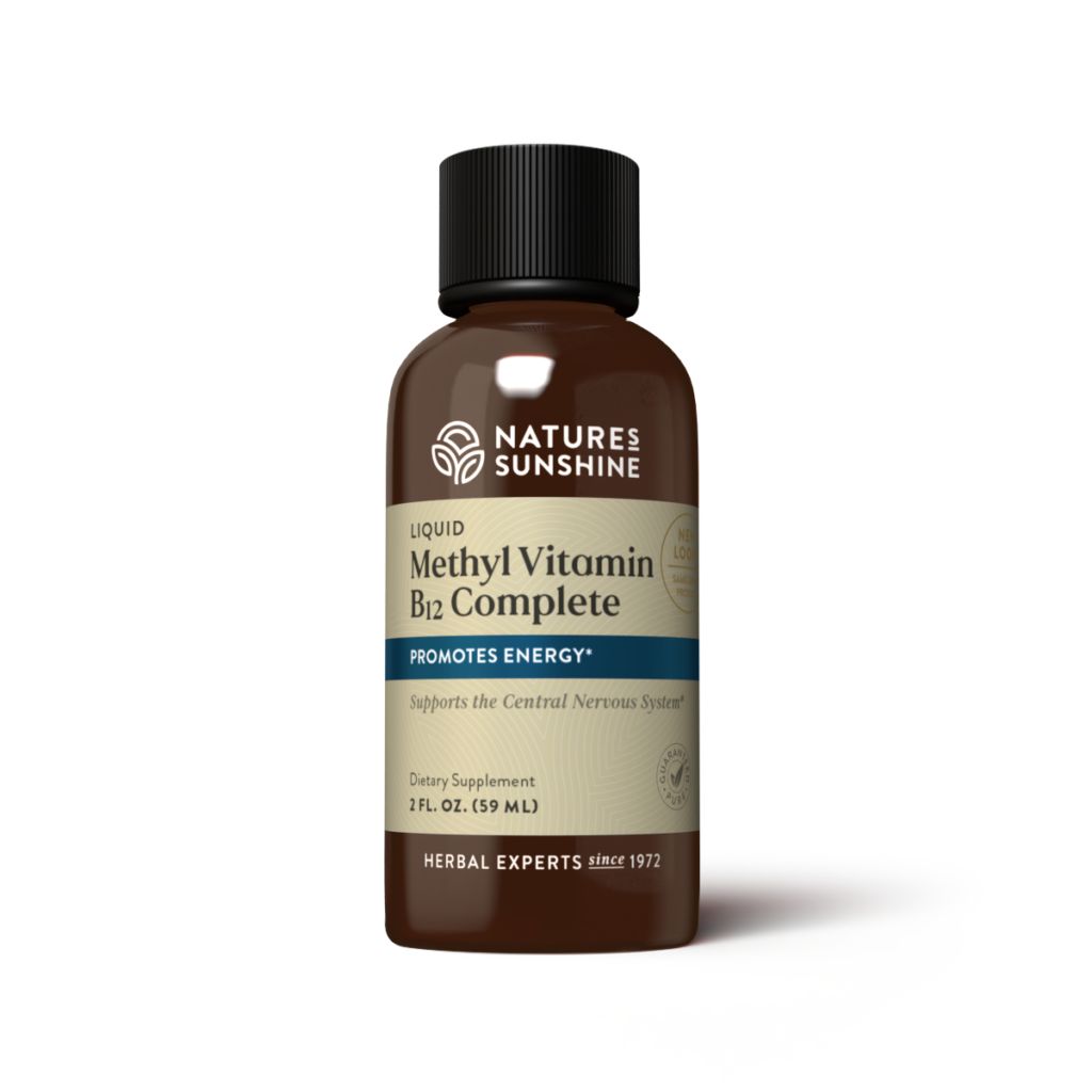 Nature’s Sunshine liquid methylated B12 supplement for energy and mood