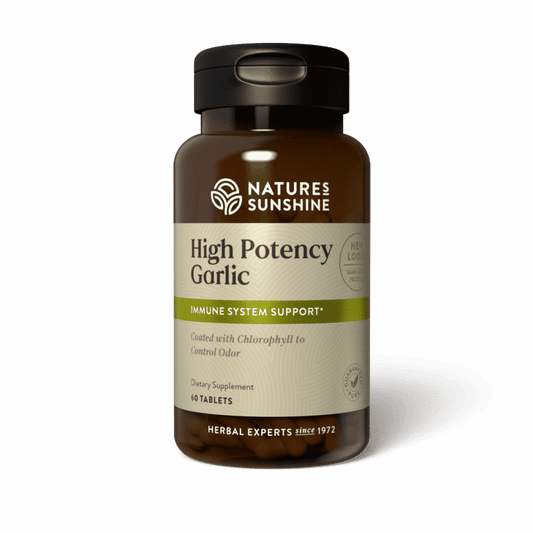 Odor-free high-potency garlic supplement containing 1,200 mg fresh garlic equivalent