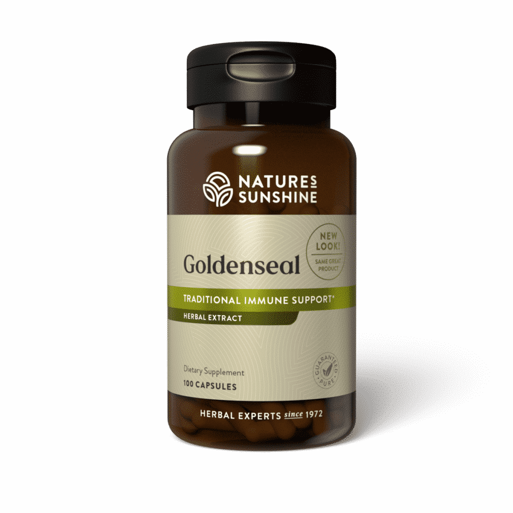 Wild-crafted goldenseal herbal immune support supplement for respiratory and digestive wellness