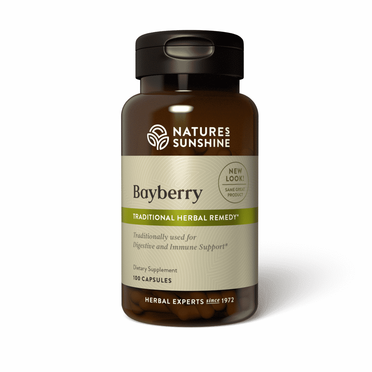 "Nature’s Sunshine Bayberry root bark supplement bottle"