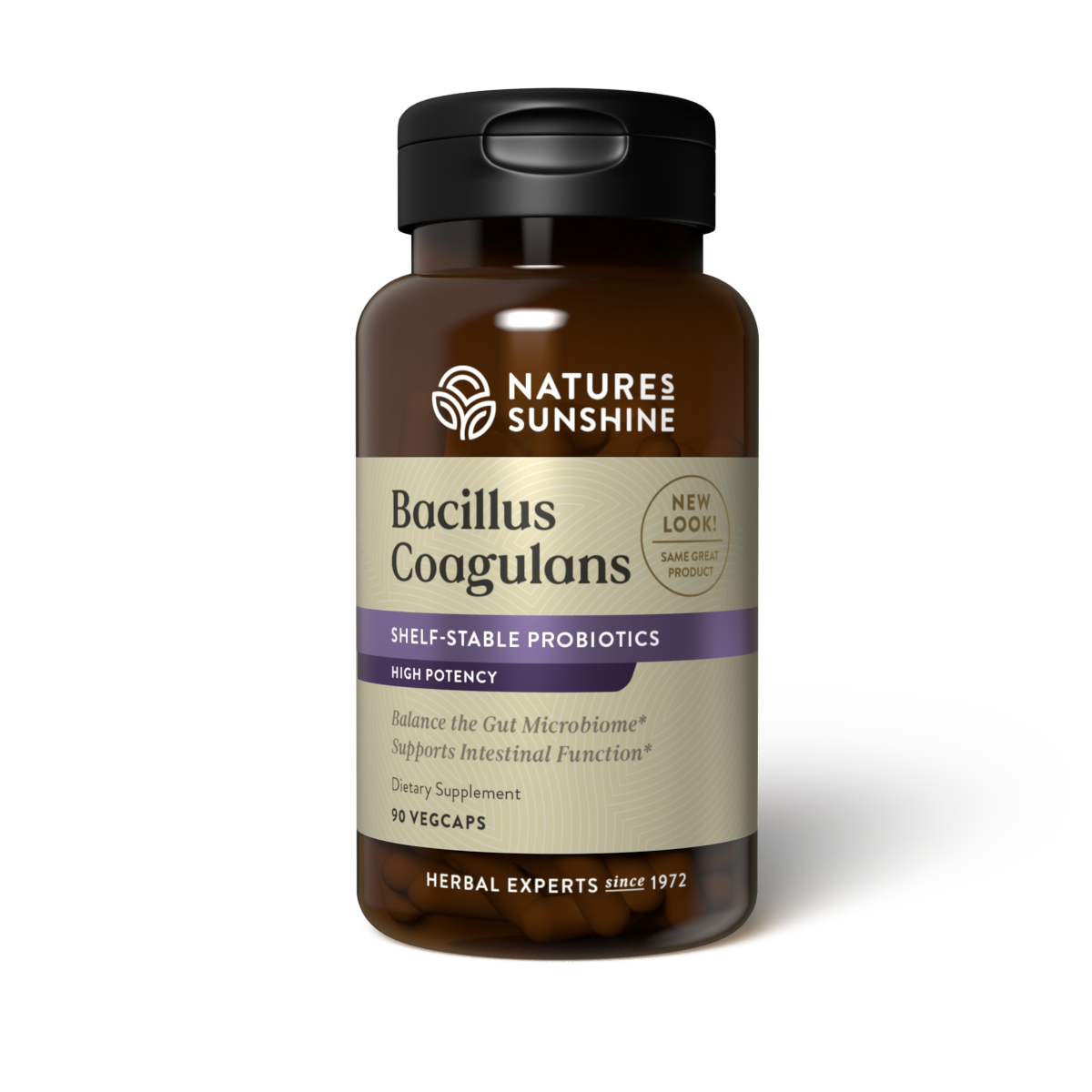 Nature’s Sunshine Bacillus Coagulans probiotic supplement bottle