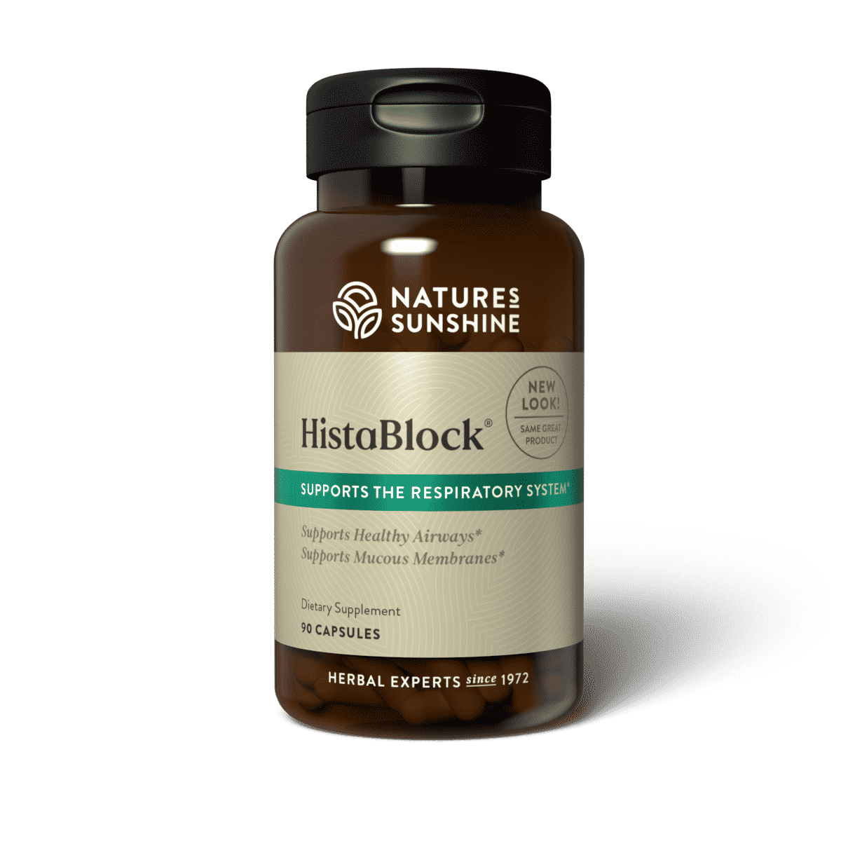 HistaBlock natural histamine support supplement with quercetin, bromelain, and stinging nettle for respiratory and immune health.