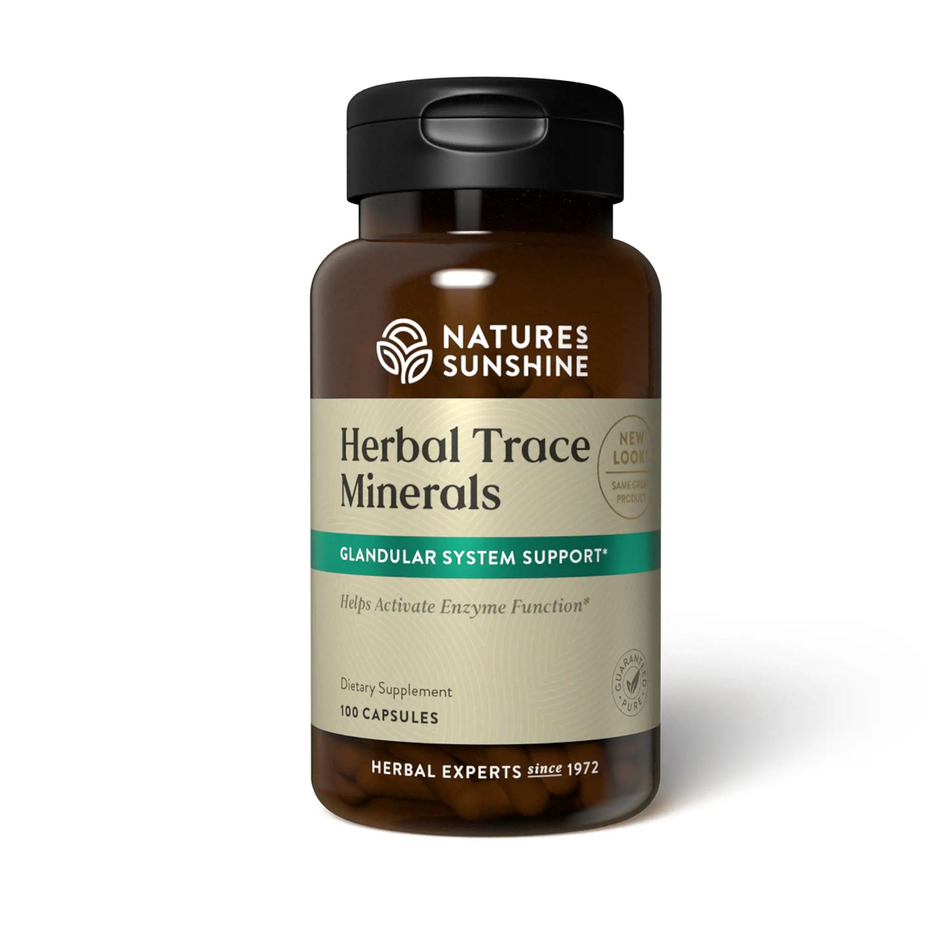 Herbal Trace Minerals Supplement with alfalfa, dandelion, and ionic minerals to support energy, hydration, and overall wellness.
