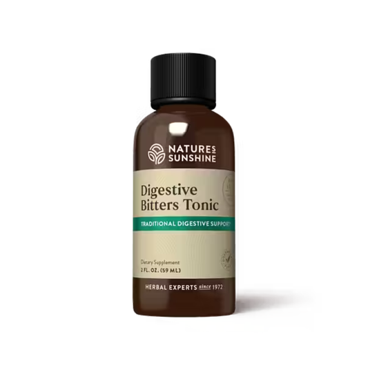 Digestive bitters supplement bottle for natural digestion support