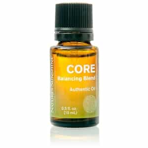 Core Balancing Essential Oil Blend bottle with earthy botanicals, representing grounding and emotional balance through aromatherapy.
